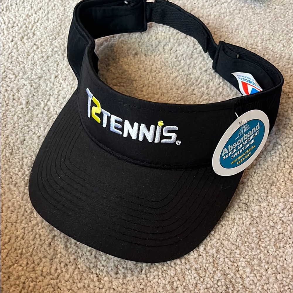 T2 Tennis Black Visor